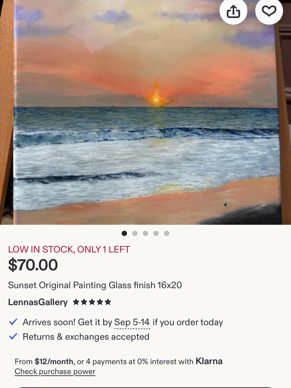 Gallery Sunset Seascape - Orange, Blue, White